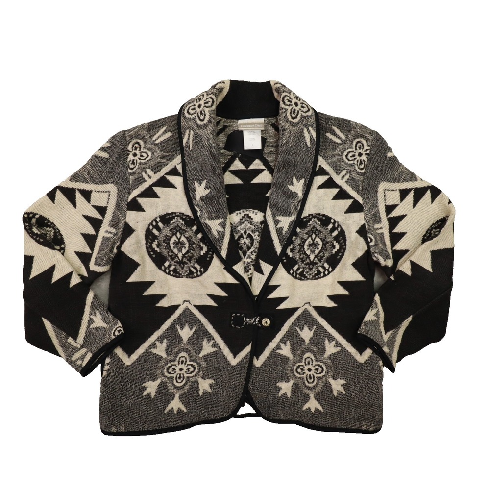 Black and White Patterned Women's Jacket